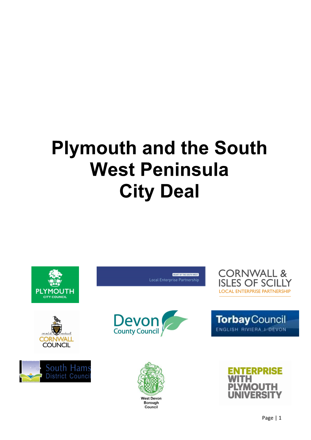 Plymouth and the South West Peninsula City Deal