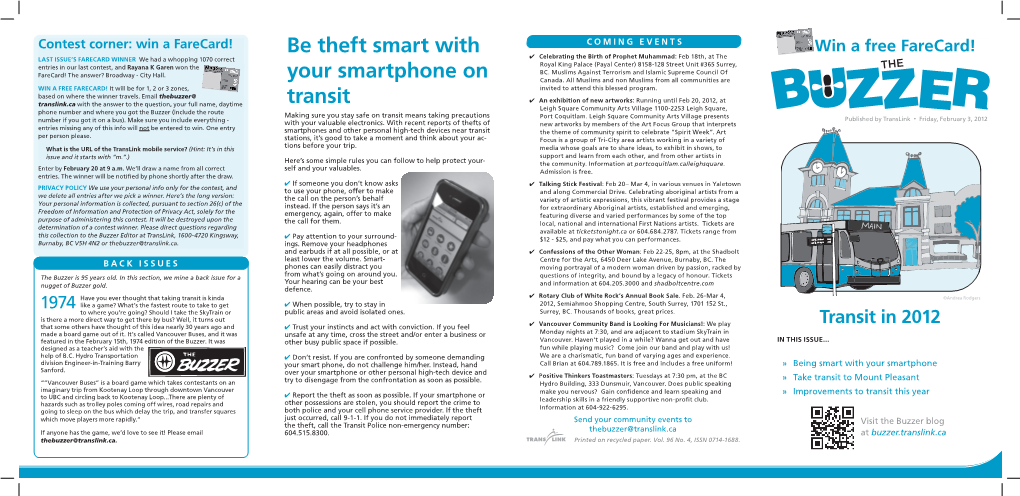 Be Theft Smart with Your Smartphone on Transit