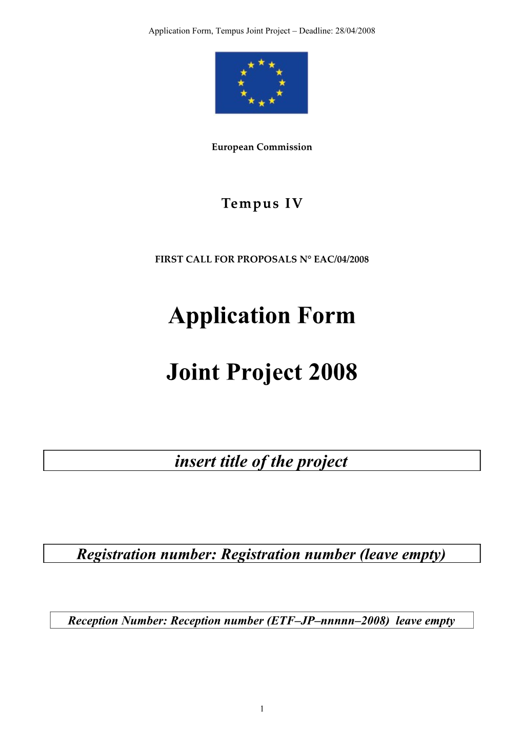 JEP Application Form 2008