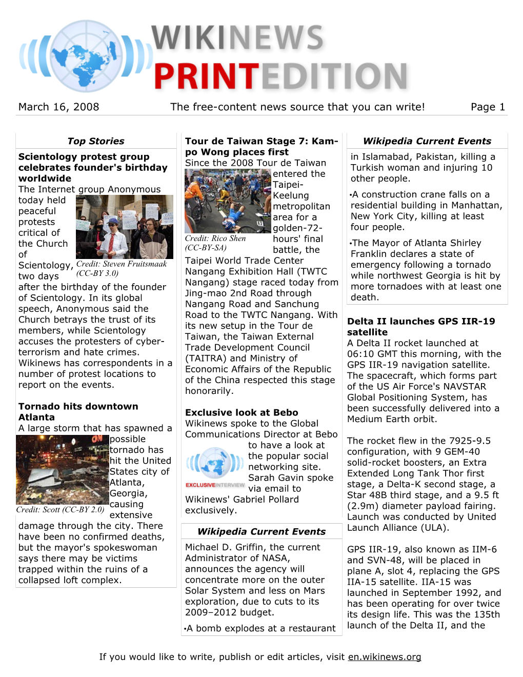 March 16, 2008 the Free-Content News Source That You Can Write! Page 1