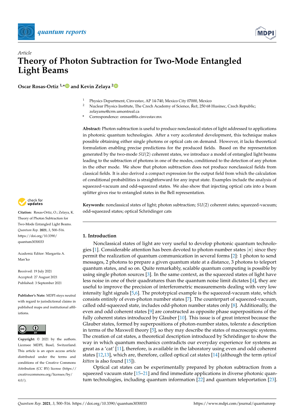 Theory of Photon Subtraction for Two-Mode Entangled Light Beams