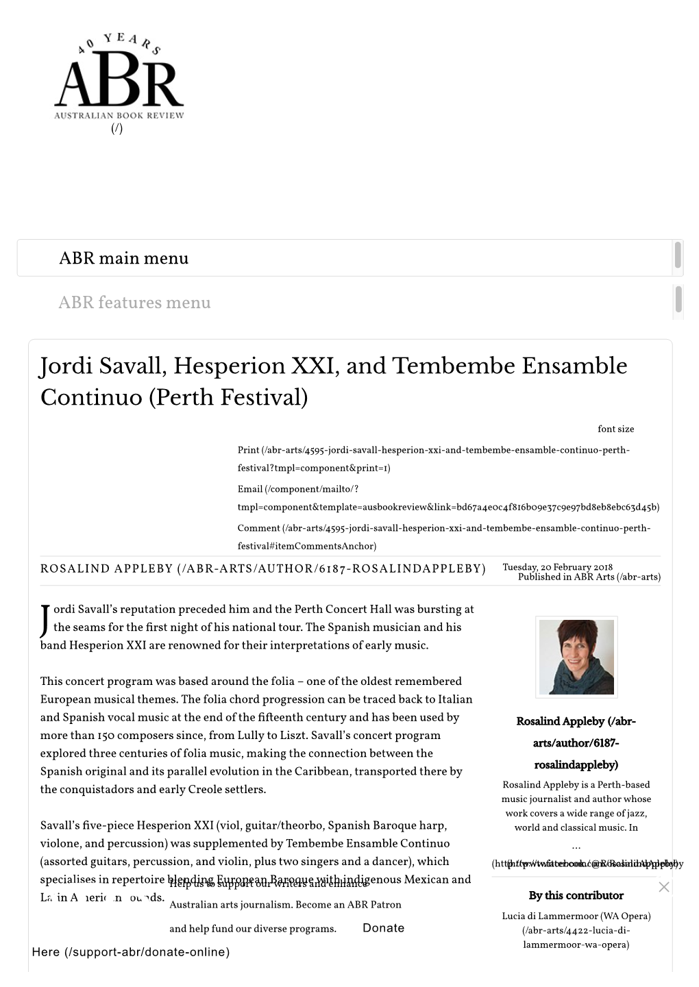 Jordi Savall, Hesperion XXI, and Tembembe Ensamble Continuo (Perth Festival)