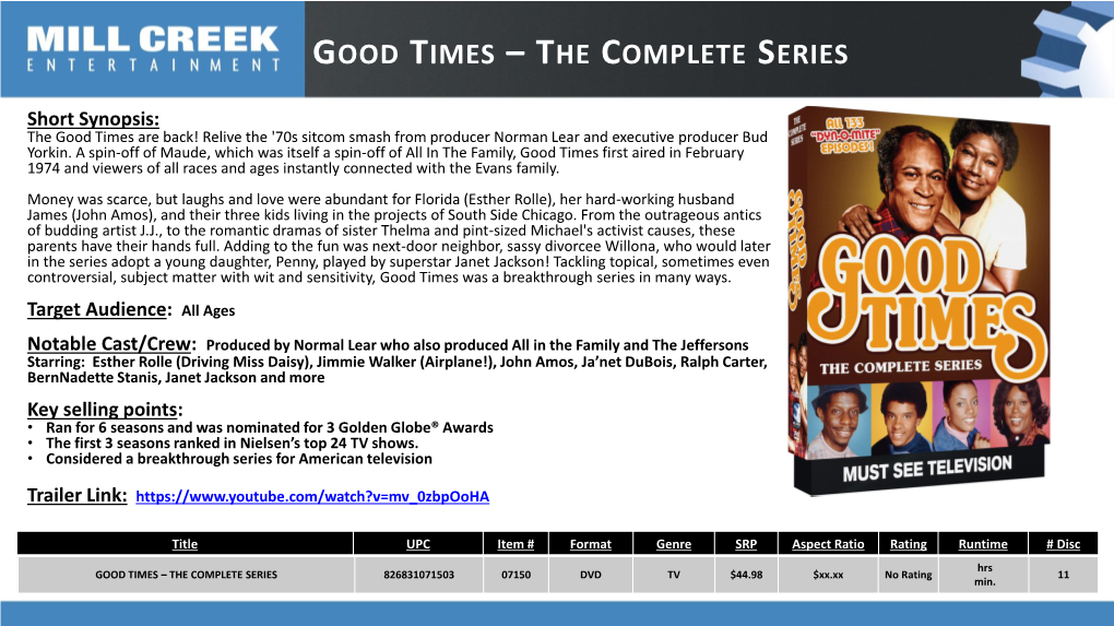 Good Times – the Complete Series