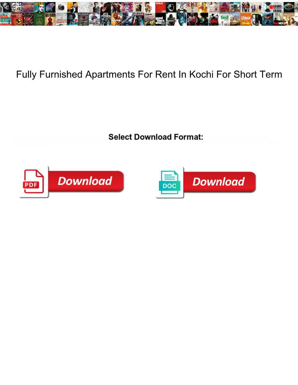 Fully Furnished Apartments for Rent in Kochi for Short Term