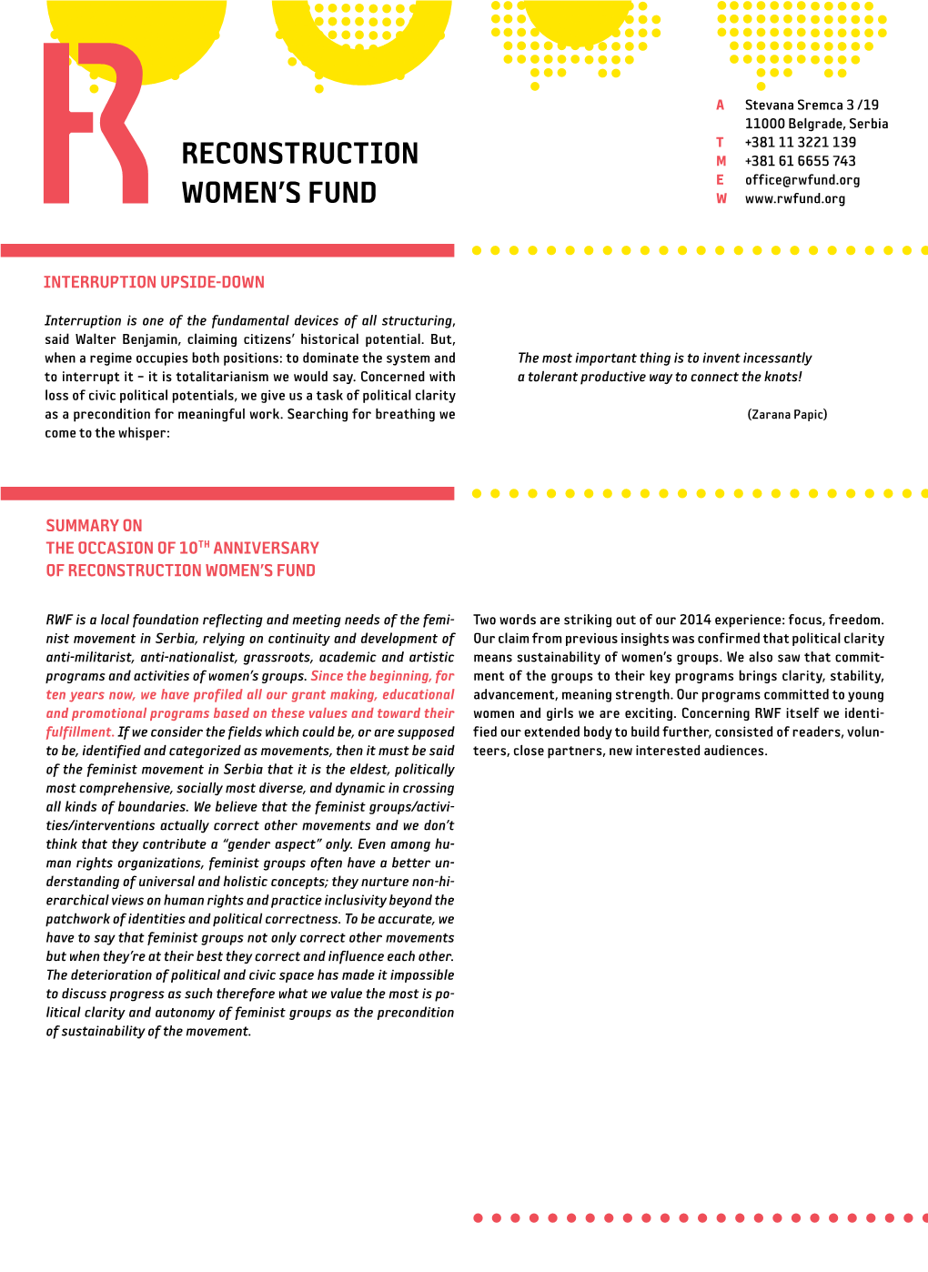 Reconstruction Women's Fund