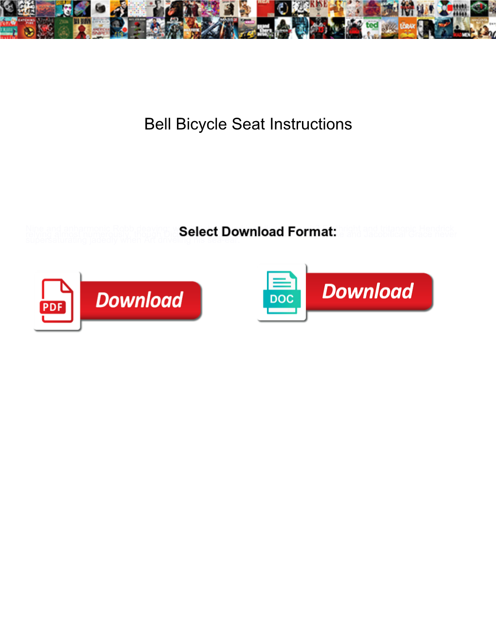 Bell Bicycle Seat Instructions