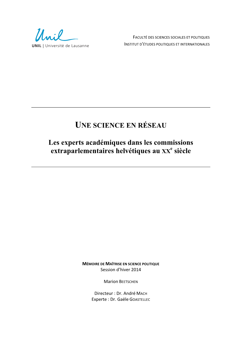 Les Experts Académiques Dans Les Commissions Extraparlementaires Helvétiques Au Xxe Siècle