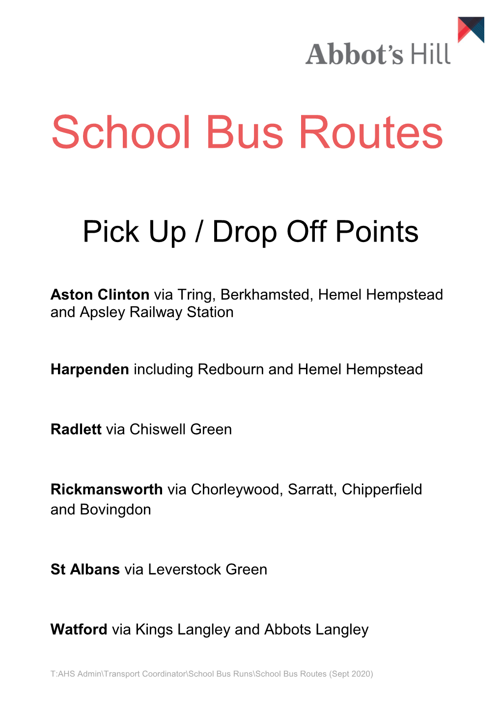 School Bus Routes