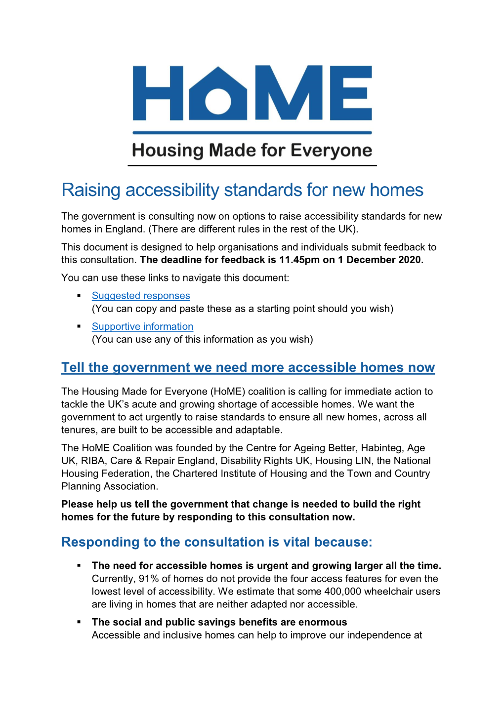 Raising Accessibility Standards for New Homes