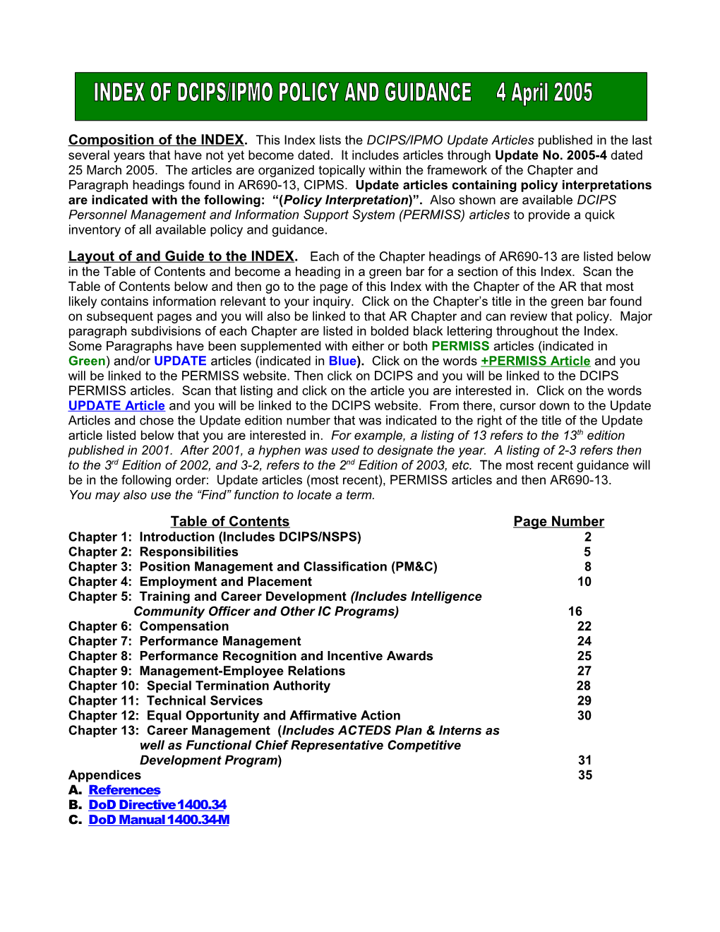 Chapter 1: Introduction (Includes DCIPS/NSPS) 2