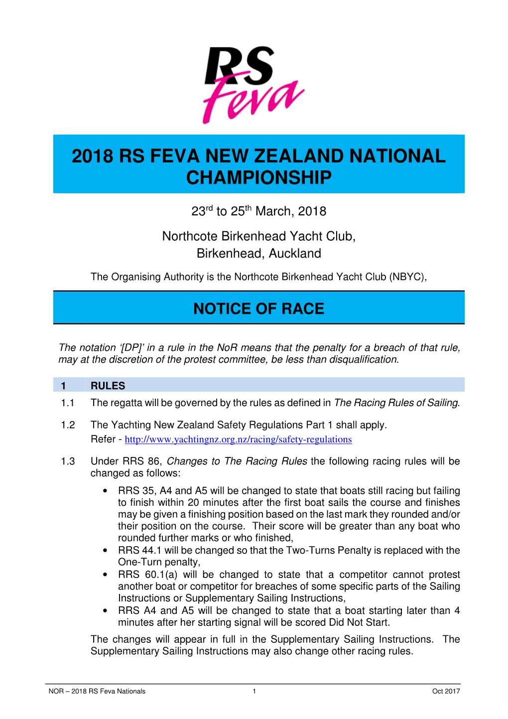 2018 Rs Feva New Zealand National Championship