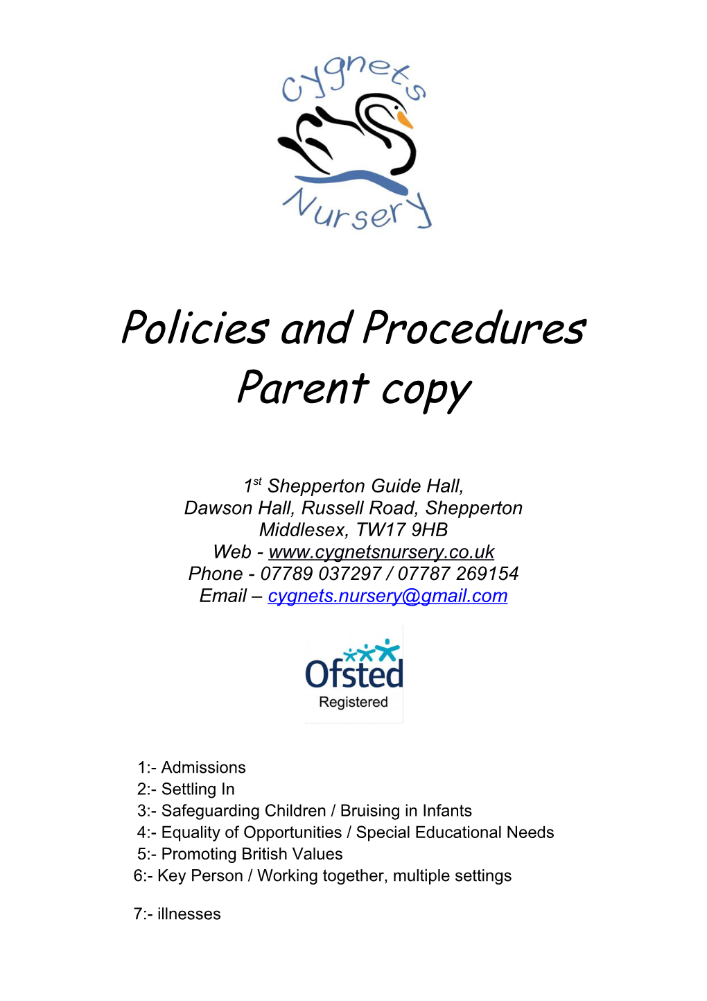 Policies and Procedures s11