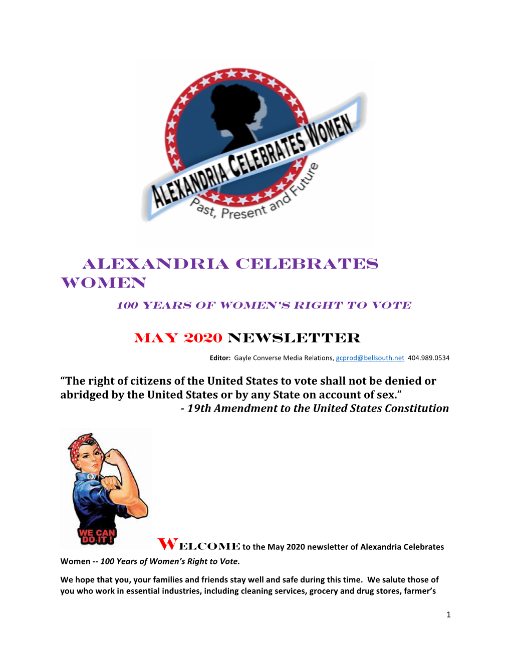 Alexandria Celebrates Women 100 Years of Women’S Right to Vote