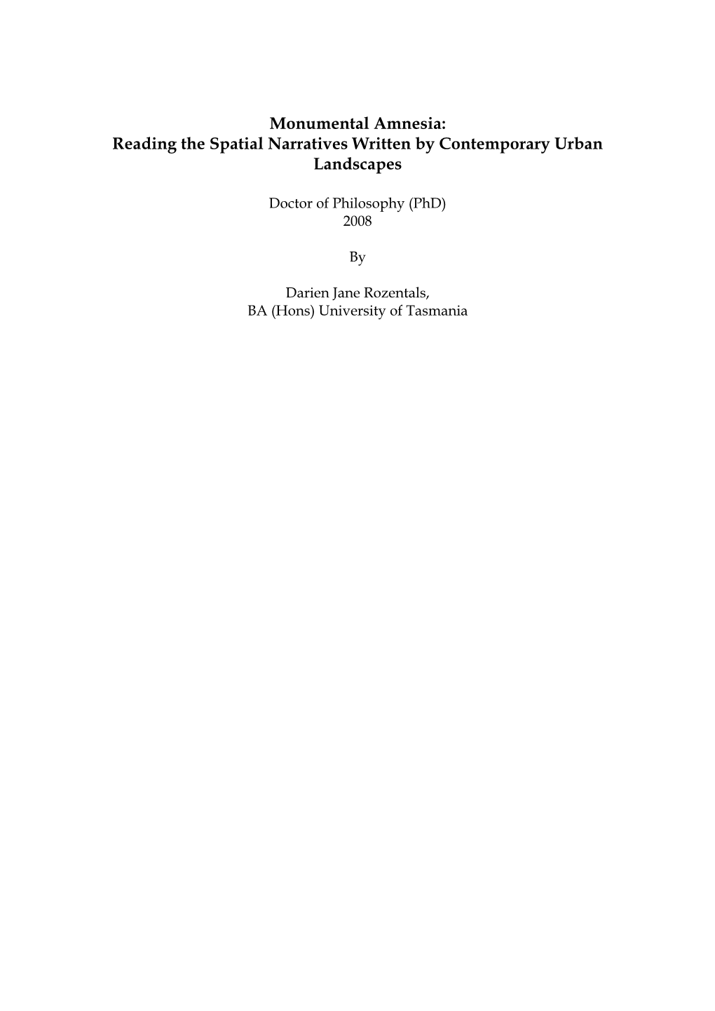 Reading the Spatial Narratives Written by Contemporary Urban Landscapes