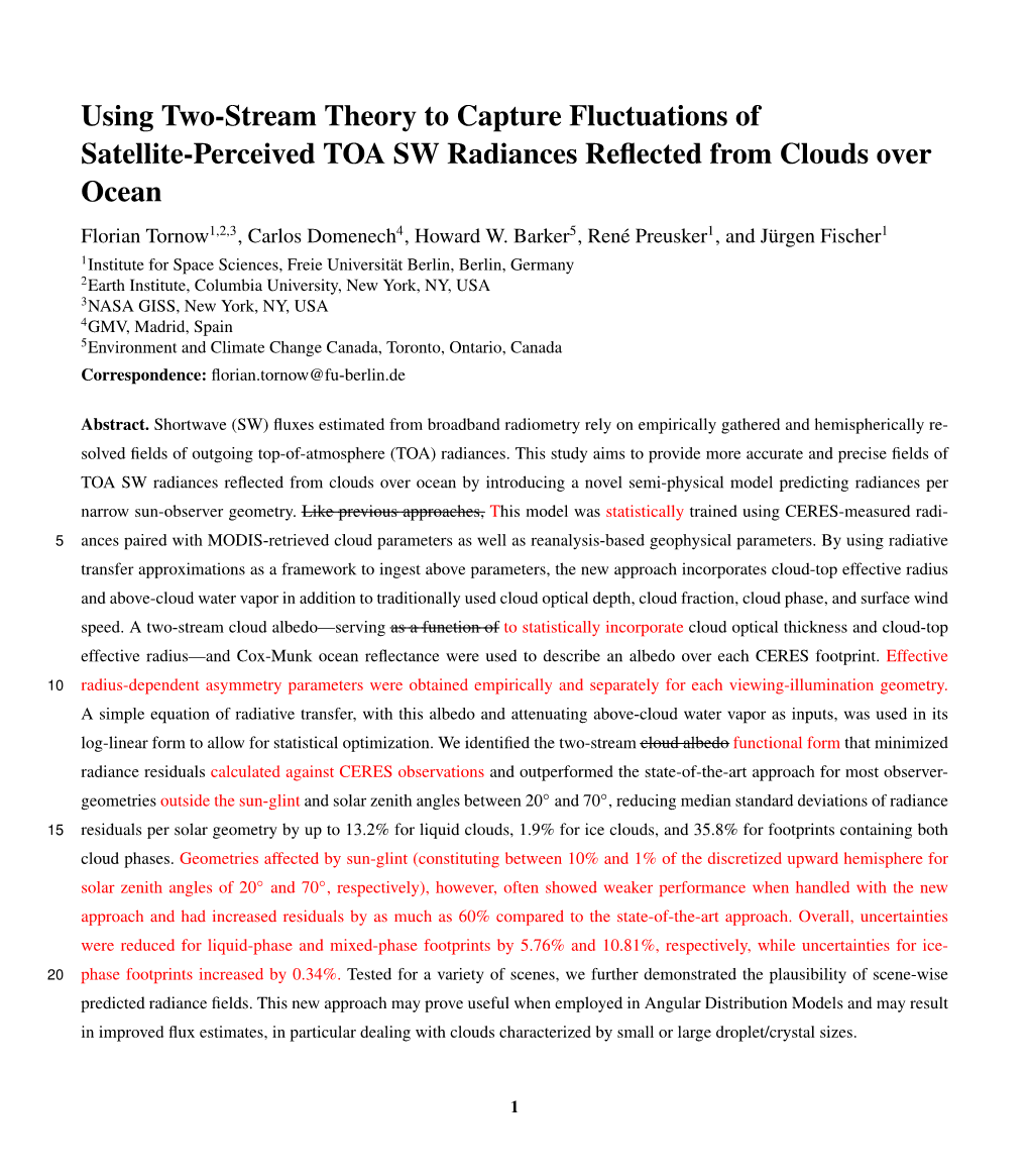 Using Two-Stream Theory to Capture Fluctuations of Satellite-Perceived