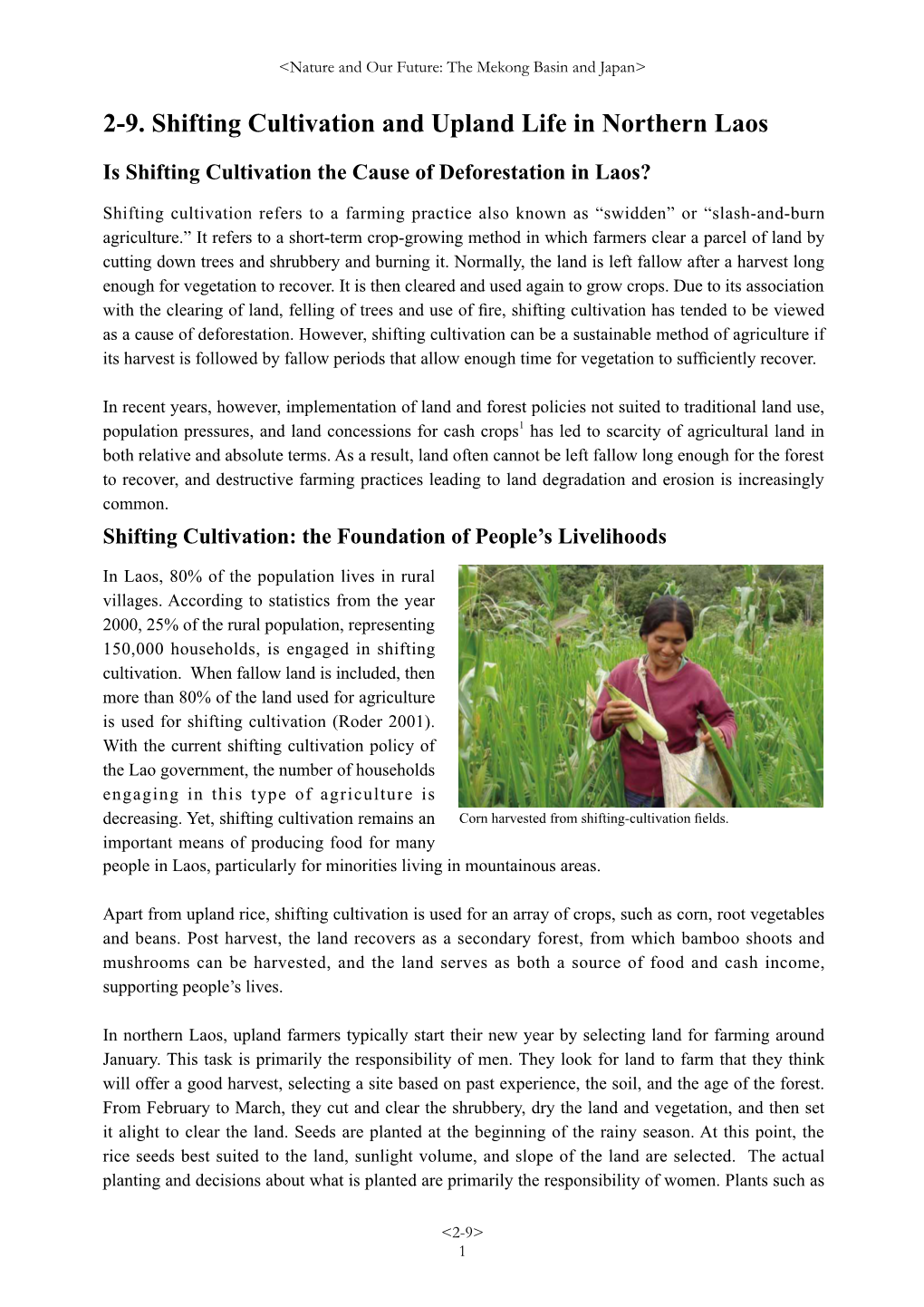 2-9. Shifting Cultivation and Upland Life in Northern Laos