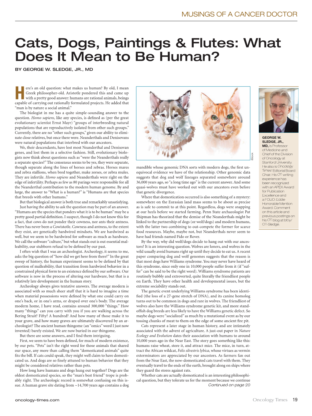 Cats, Dogs, Paintings & Flutes: What Does It Mean to Be Human?