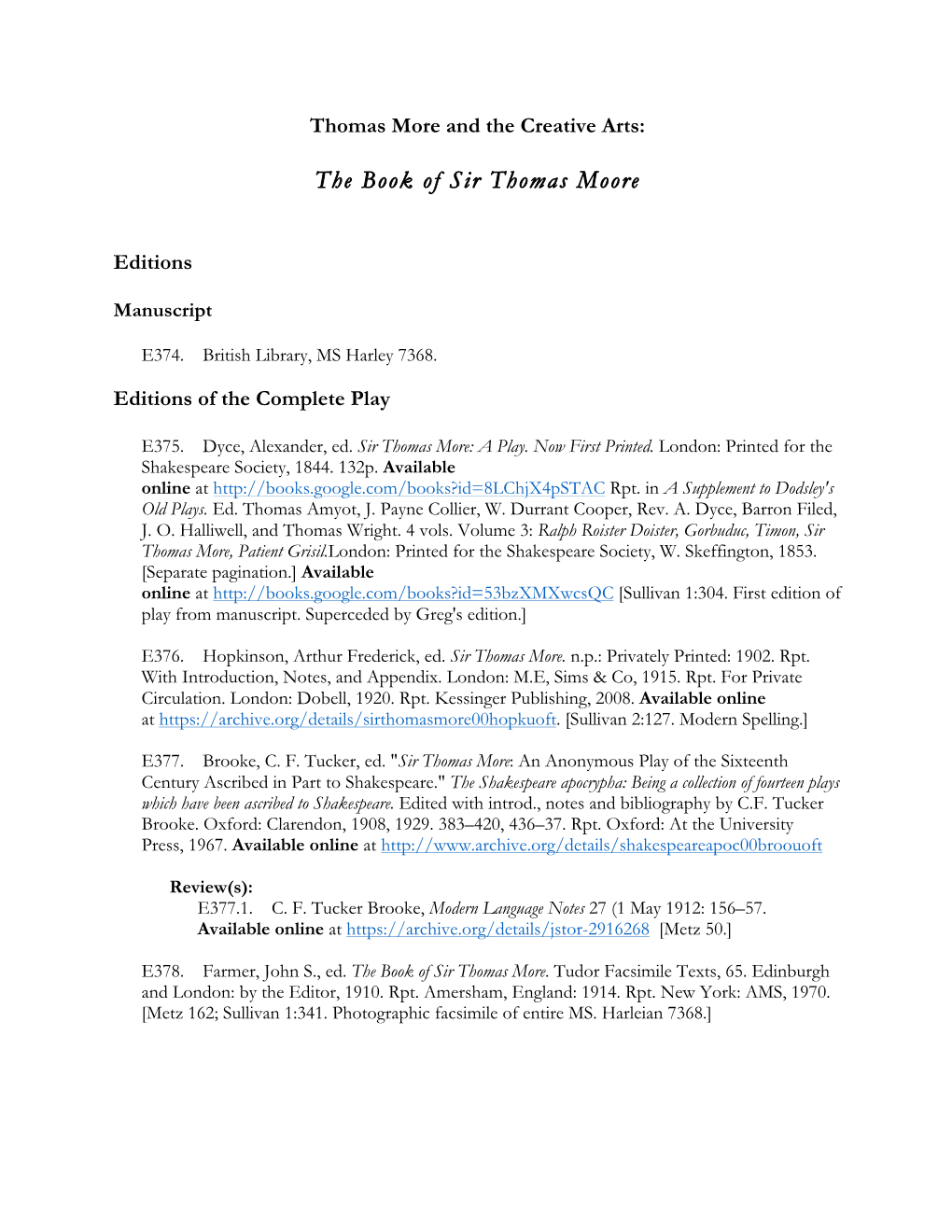 The Book of Sir Thomas Moore