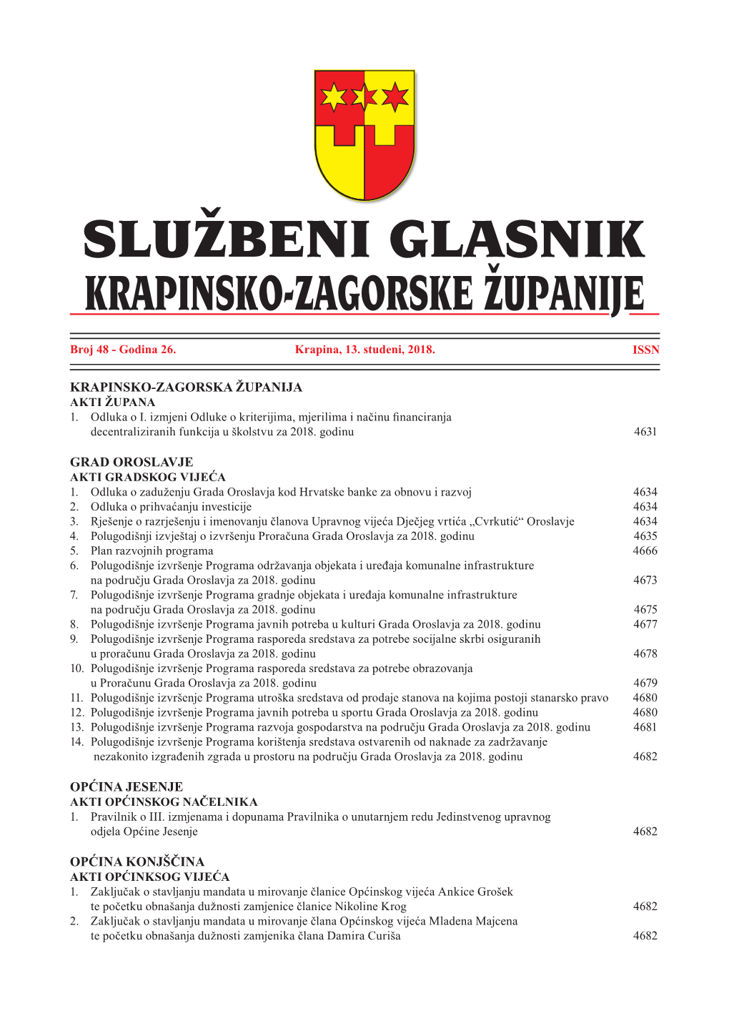 Krapinsko-Zagorska Županija Grad Oroslavje Općina