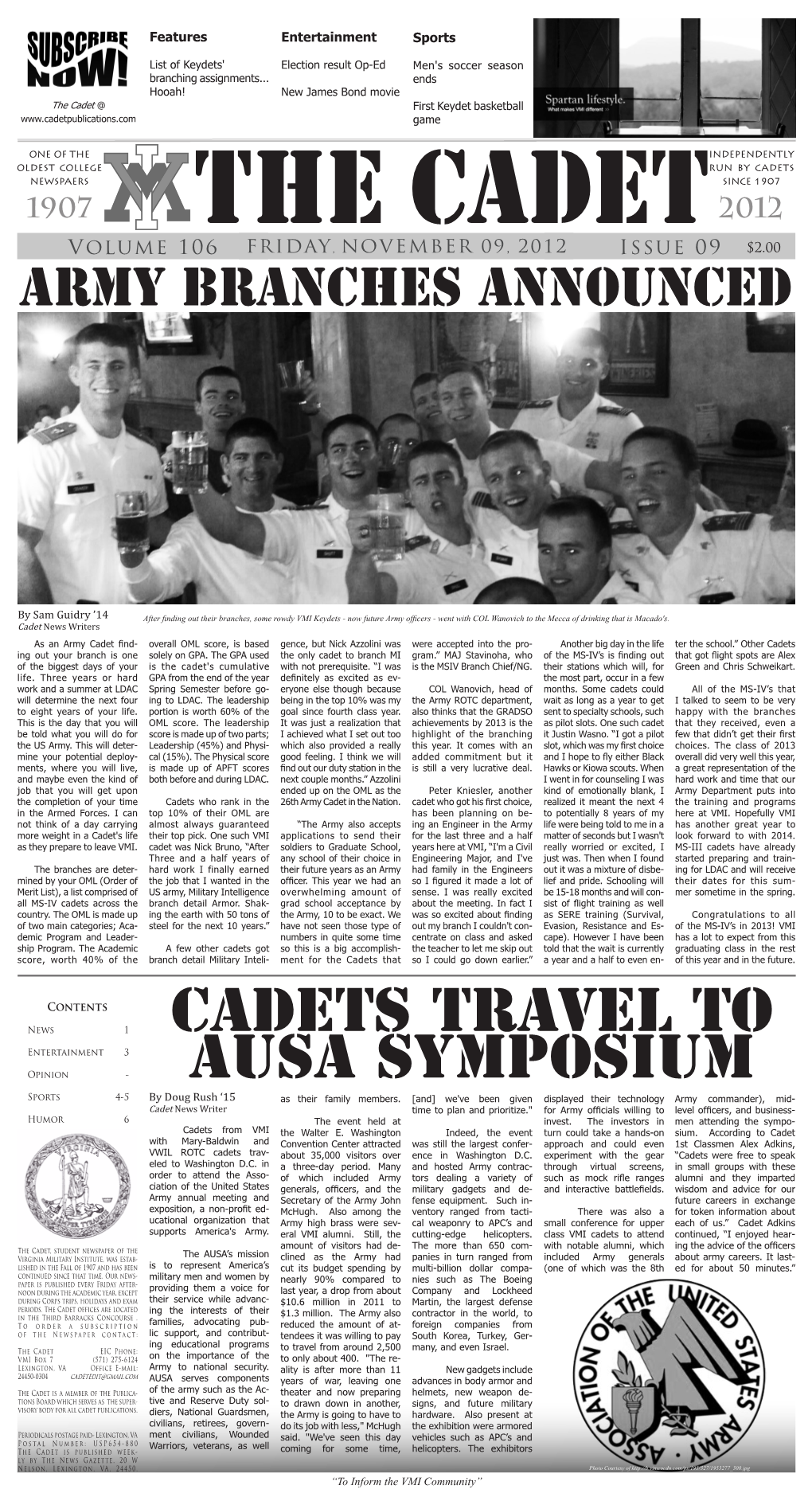 Cadets Travel to Ausa Symposium