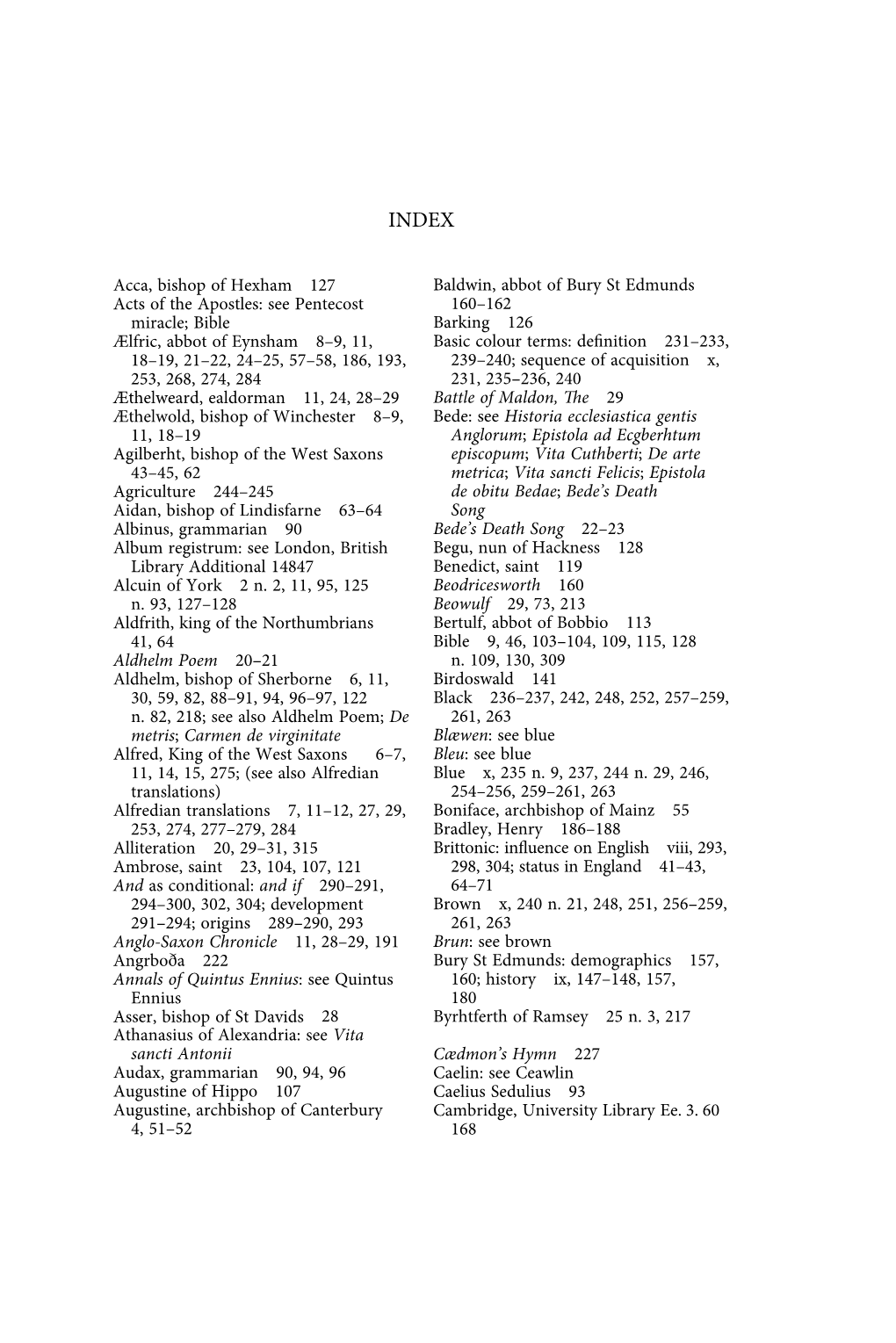 Baldwin, Abbot of Bury St Edmunds 160–162 Barking 126 Basic