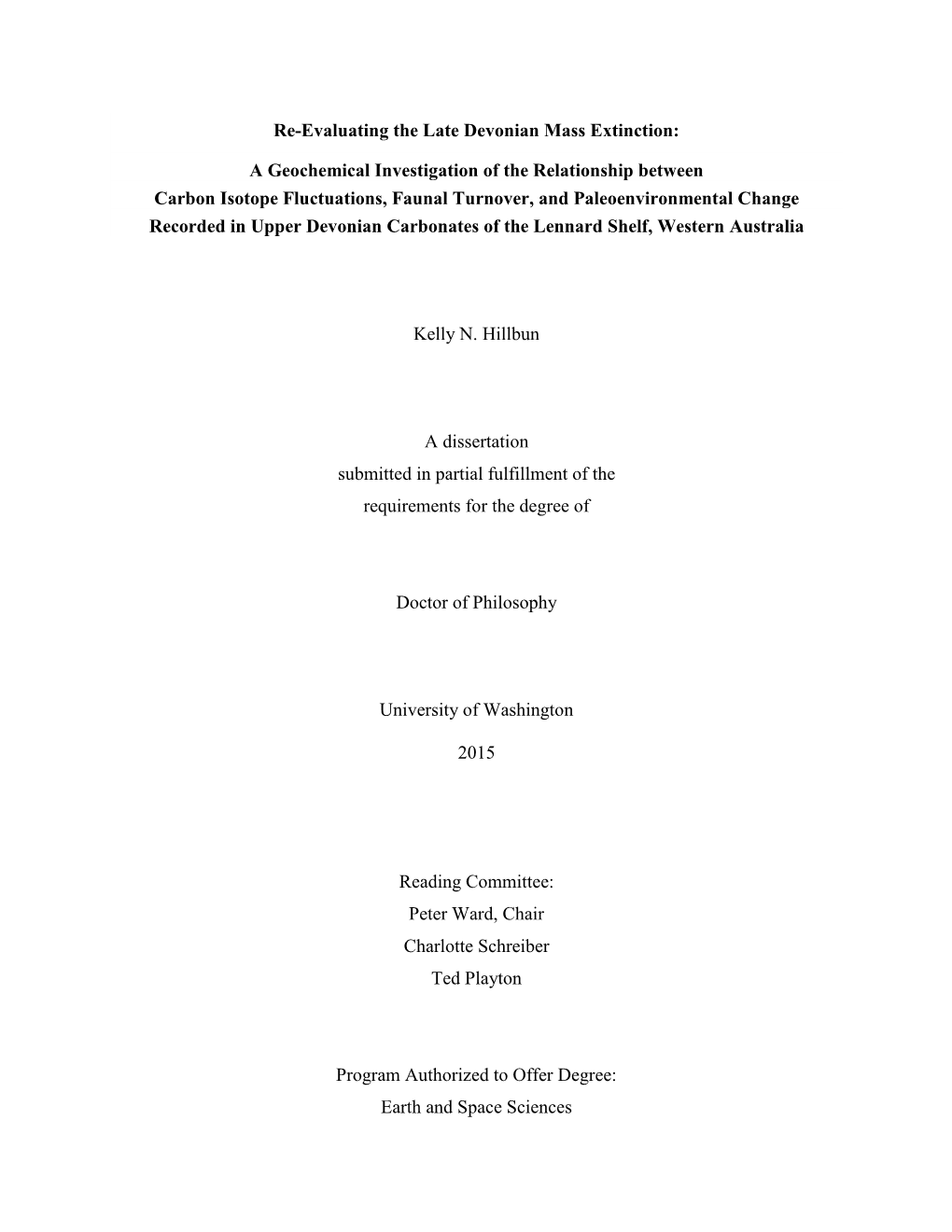 Re-Evaluating the Late Devonian Mass Extinction: a Geochemical