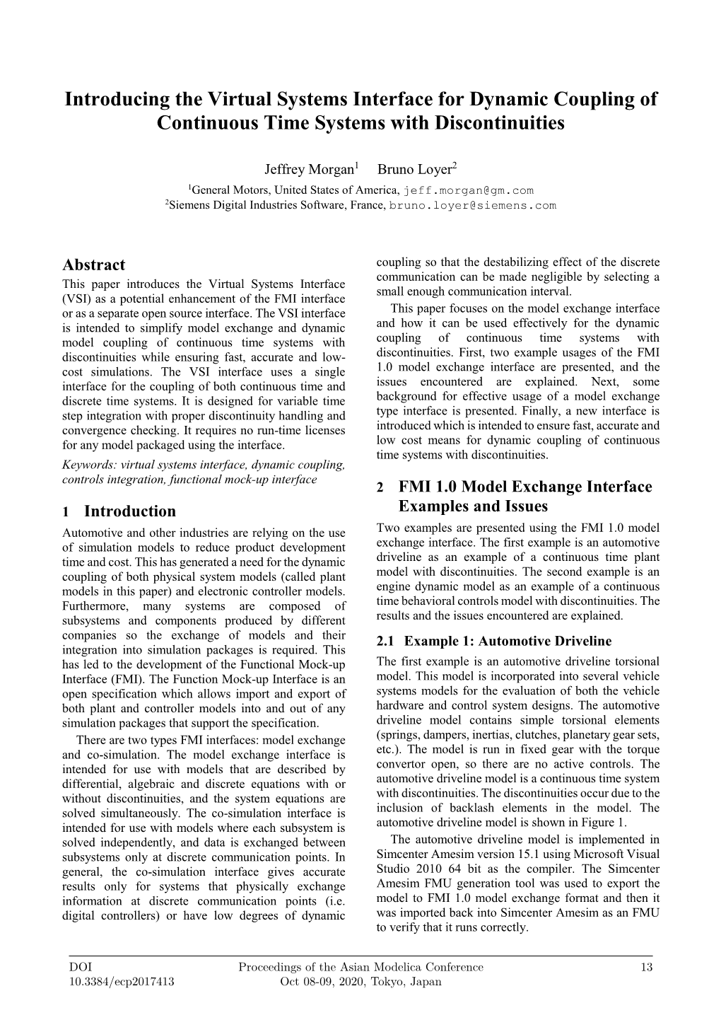 Introducing the Virtual Systems Interface for Dynamic Coupling of Continuous Time Systems with Discontinuities