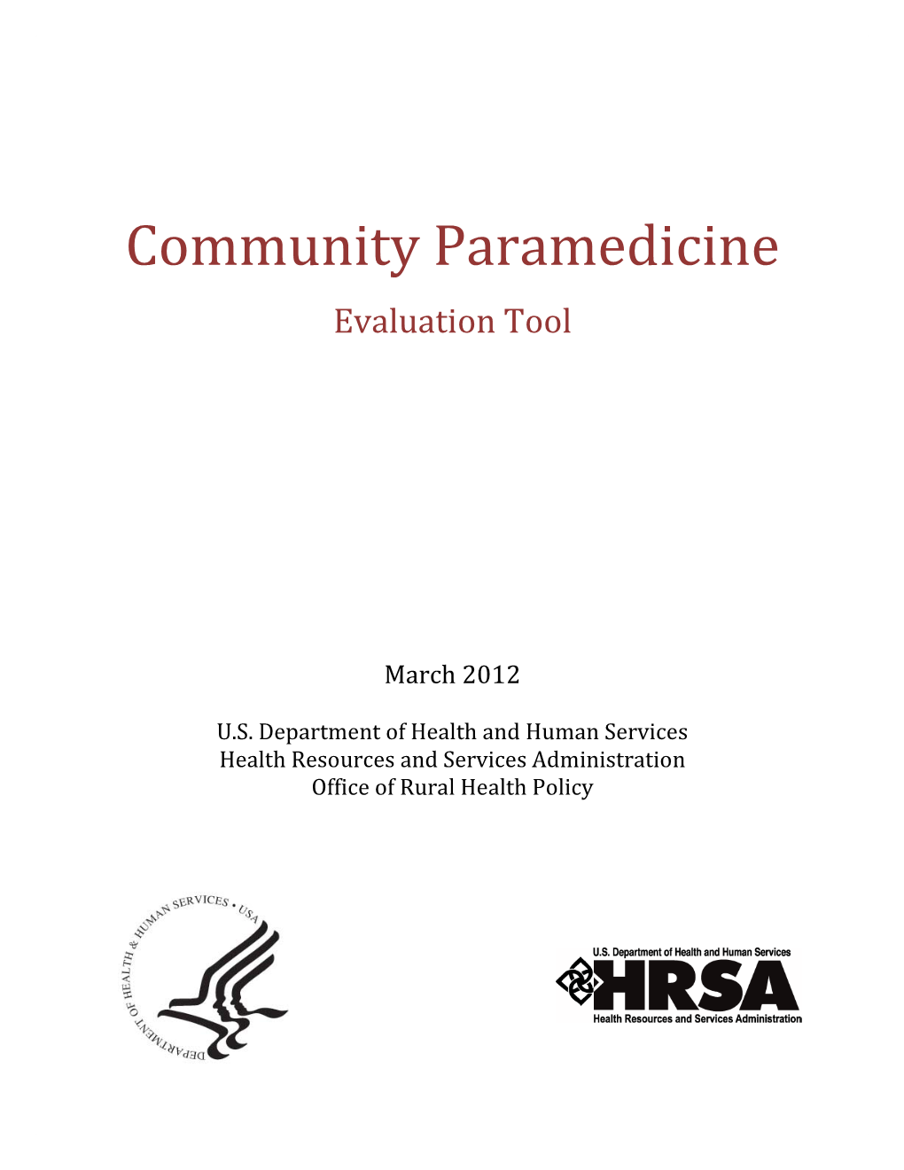 Community Paramedicine Evaluation Tool, U.S