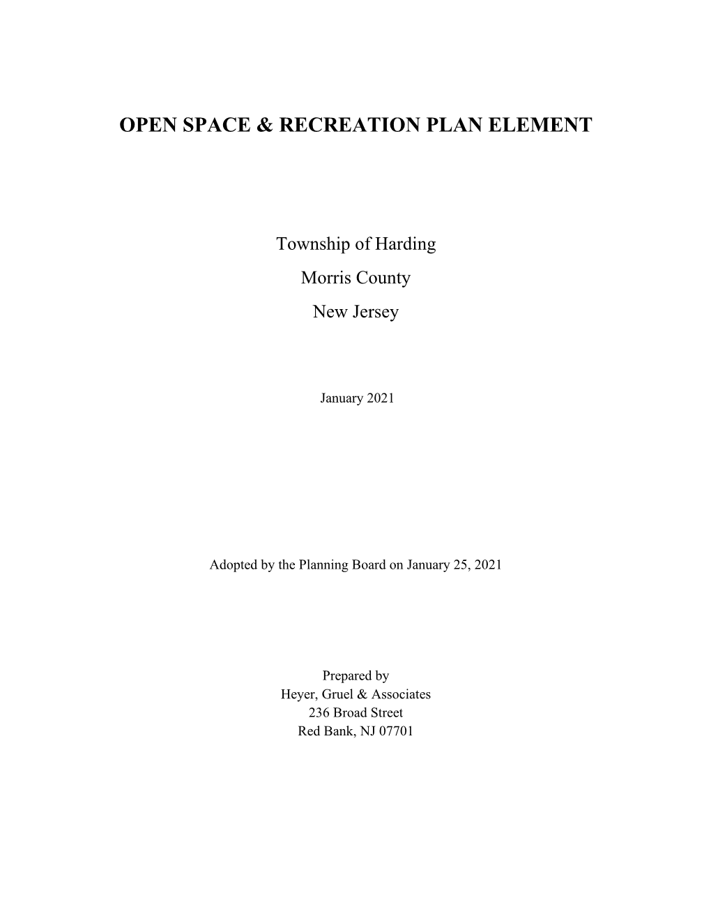 Open Space & Recreation Plan Element