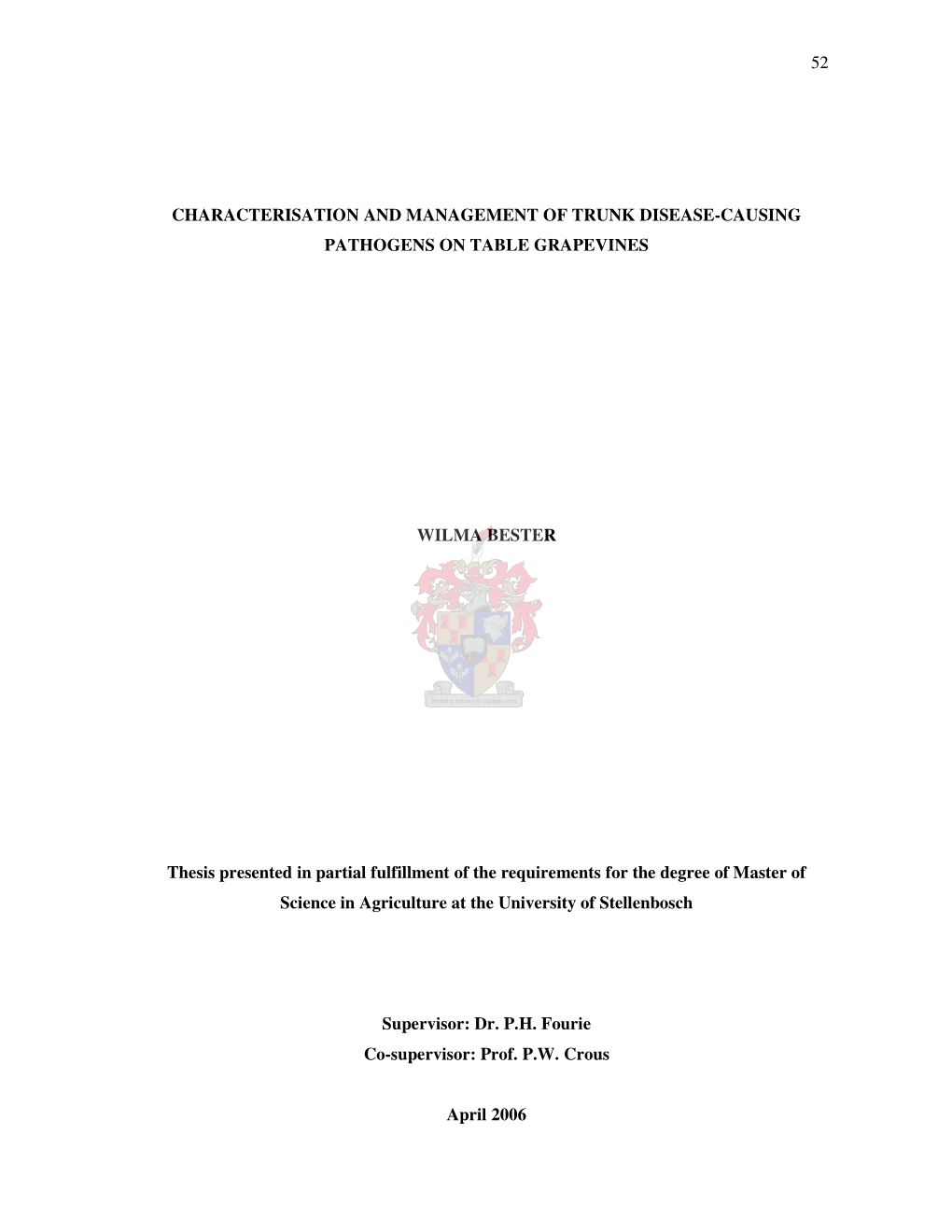 52 Characterisation and Management of Trunk