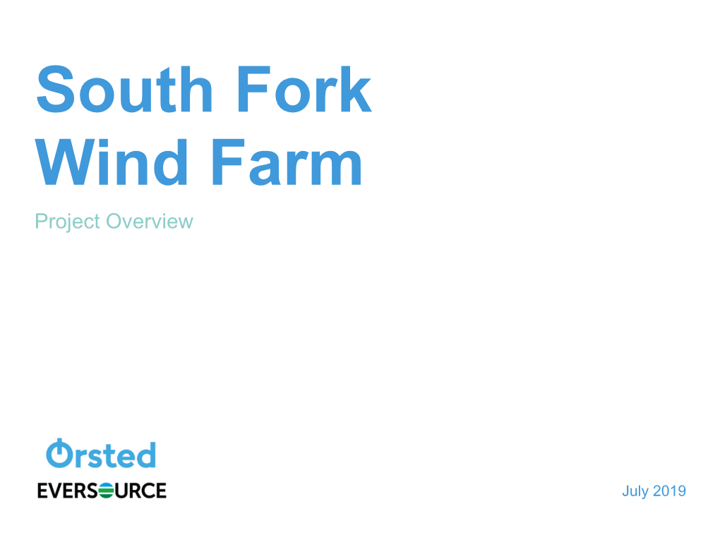 South Fork Wind Farm Project Overview