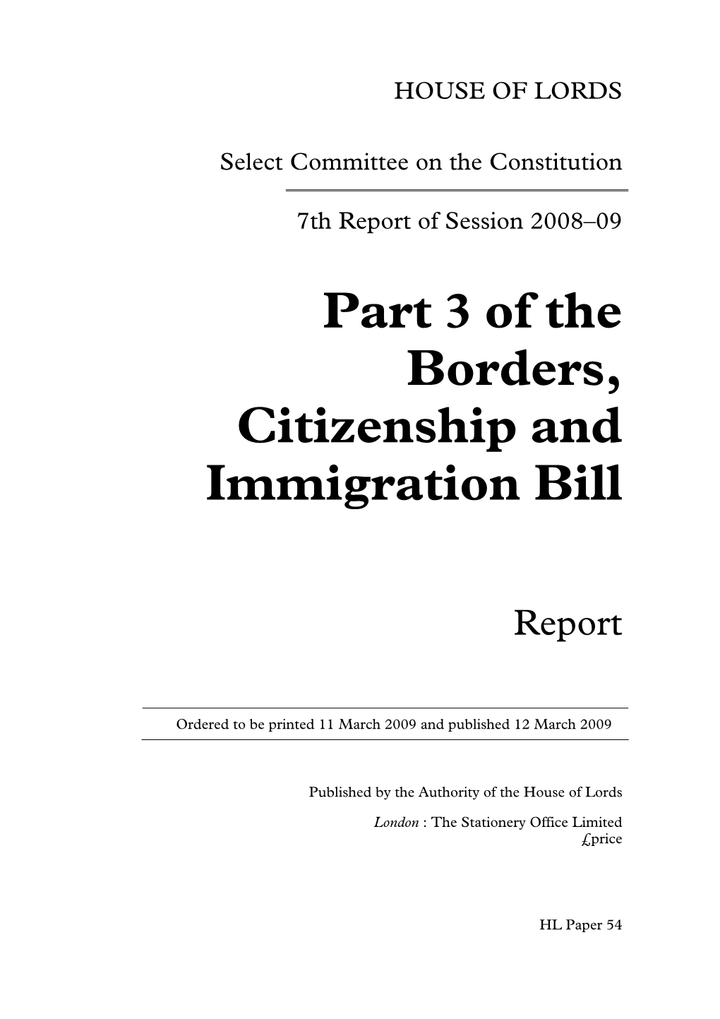 Part 3 of the Borders, Citizenship and Immigration Bill