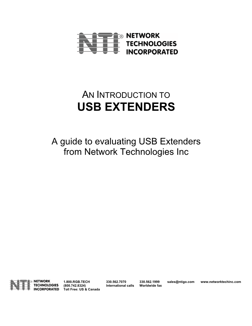 An Introduction to Usb Extenders