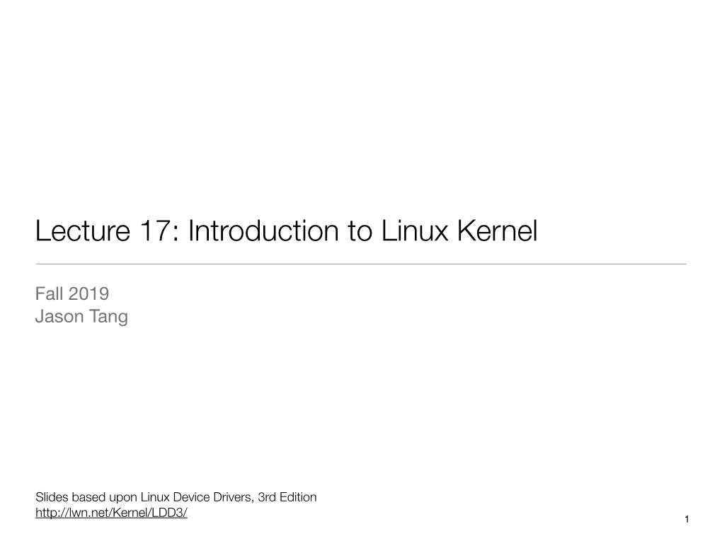 Introduction to Linux Kernel