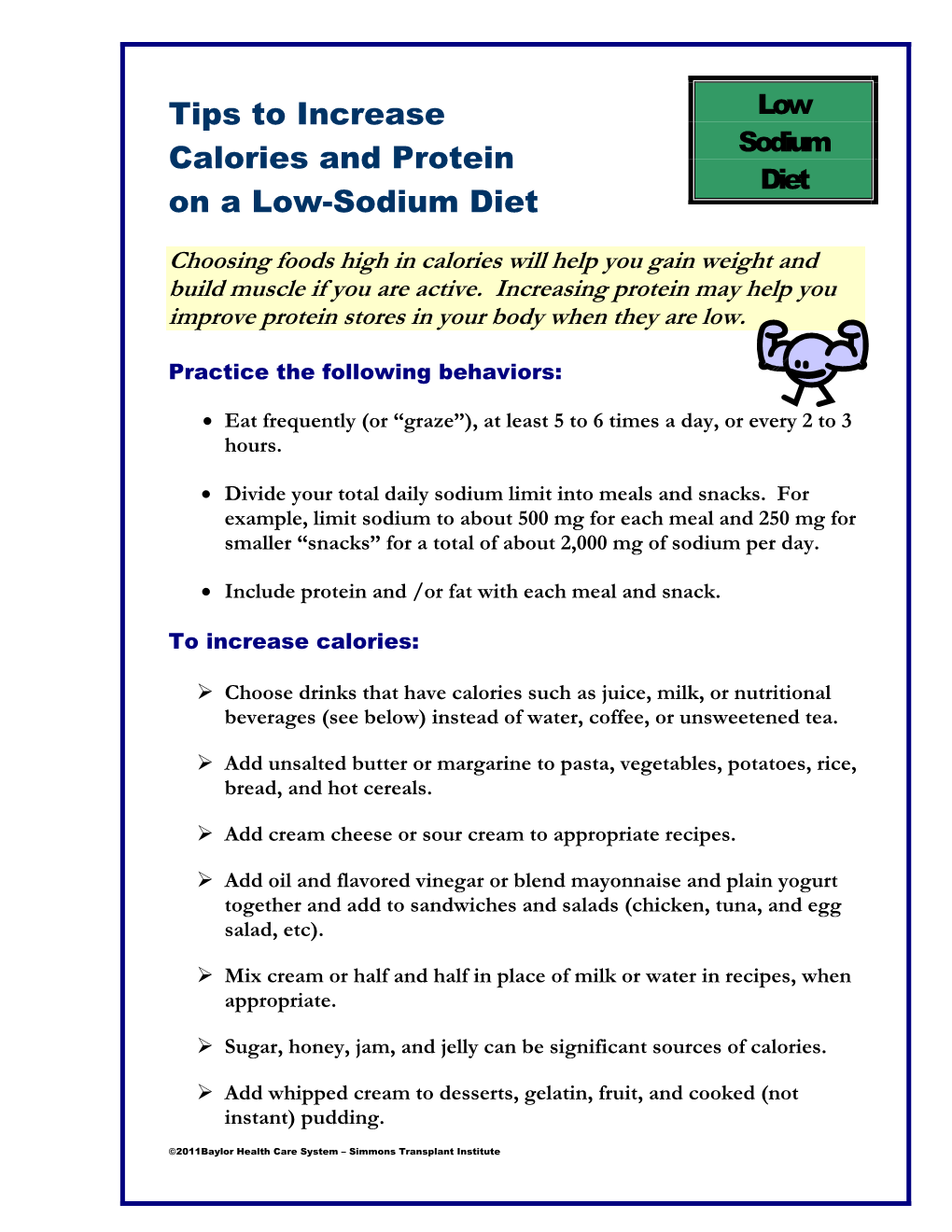 Tips to Increase Calories and Protein on a Low-Sodium Diet
