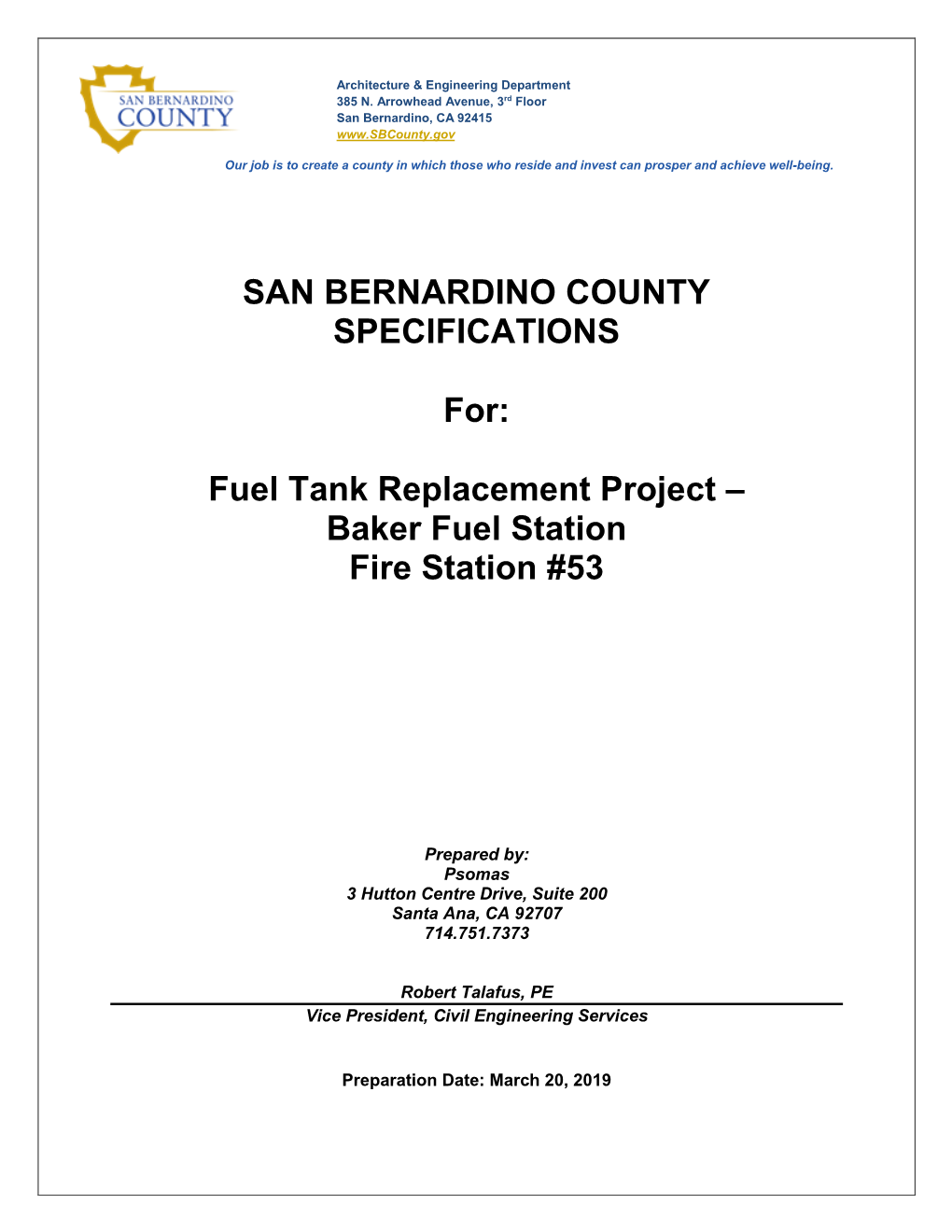 San Bernardino County Specifications