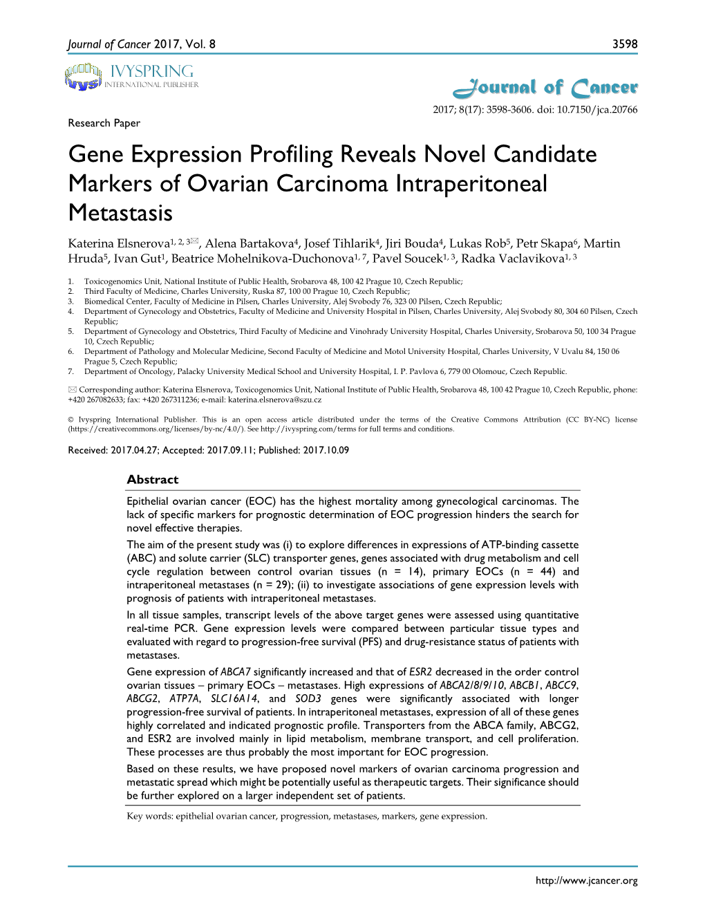 Gene Expression Profiling Reveals Novel Candidate Markers Of