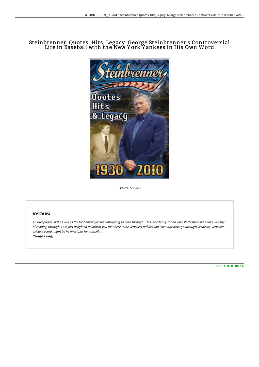 Download Book # Steinbrenner: Quotes, Hits, Legacy: George