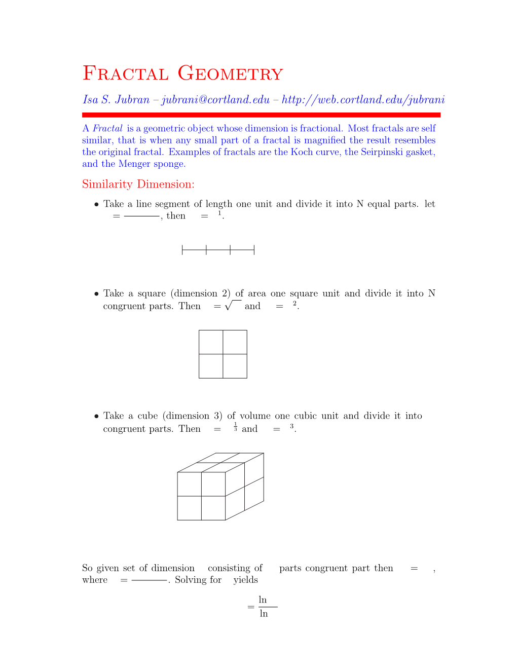 Fractal Geometry Isa S