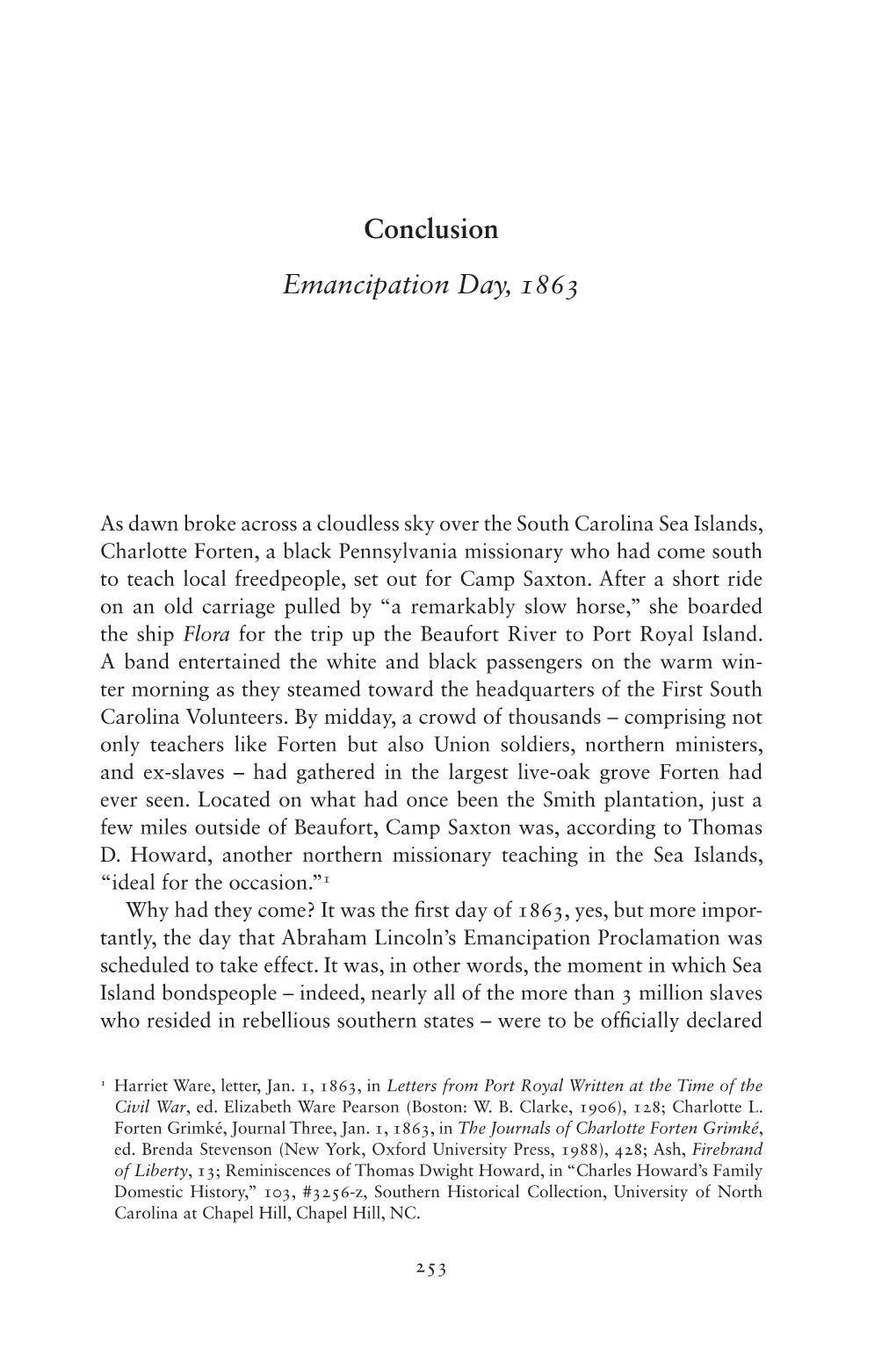 Conclusion Emancipation Day, 1863