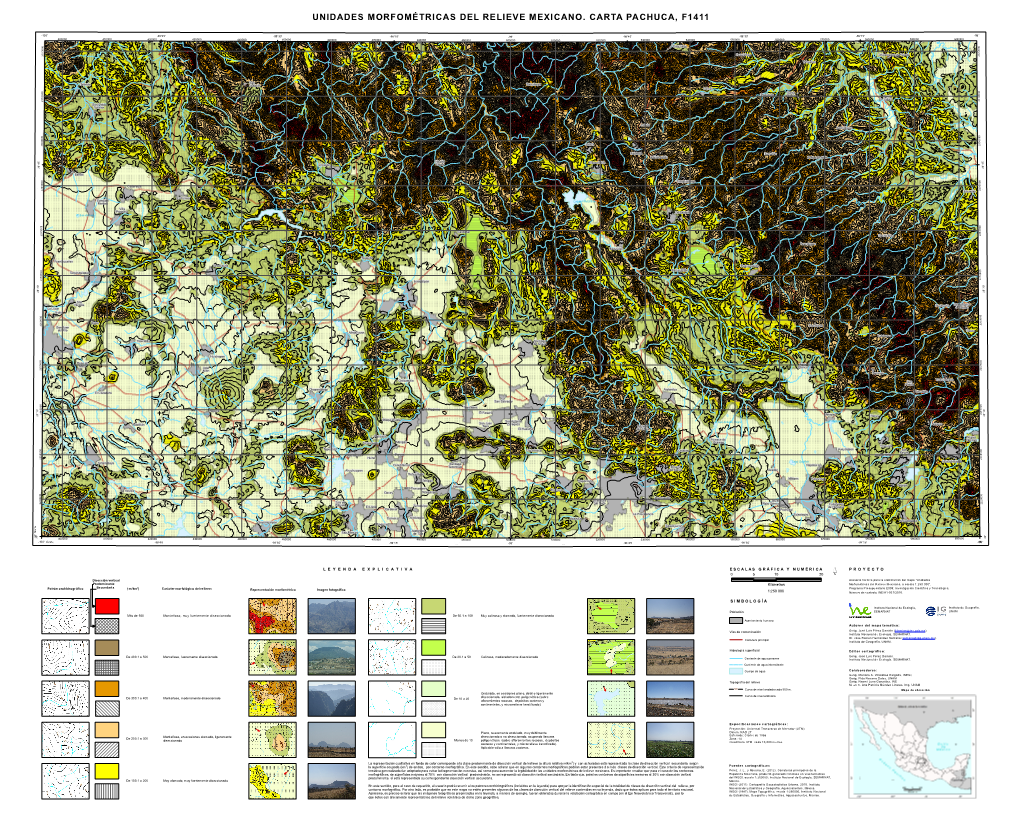 Unidades Morfométricas Del Relieve Mexicano. Carta Pachuca, F1411