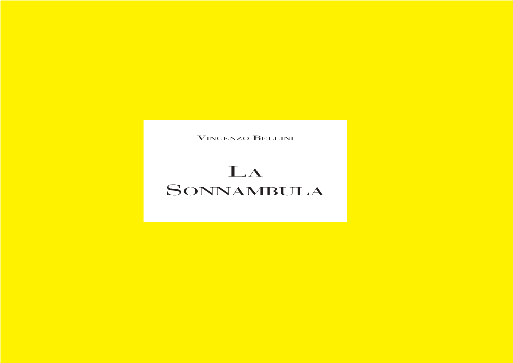"La Sonnambula" Programma Di Sala