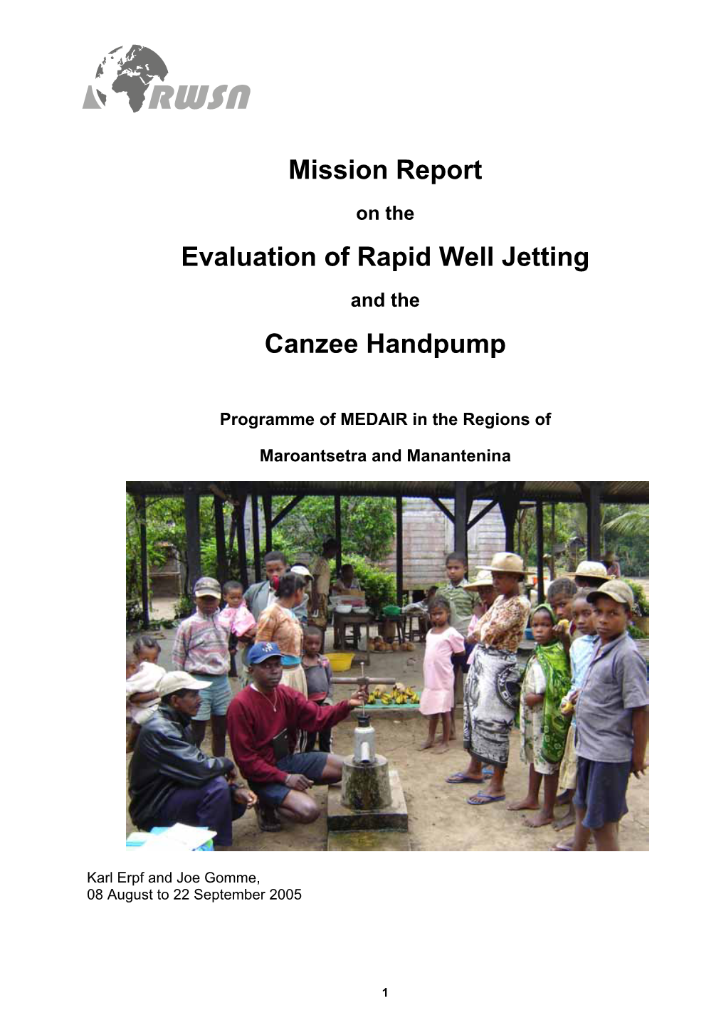 Mission Report Evaluation of Rapid Well Jetting Canzee Handpump