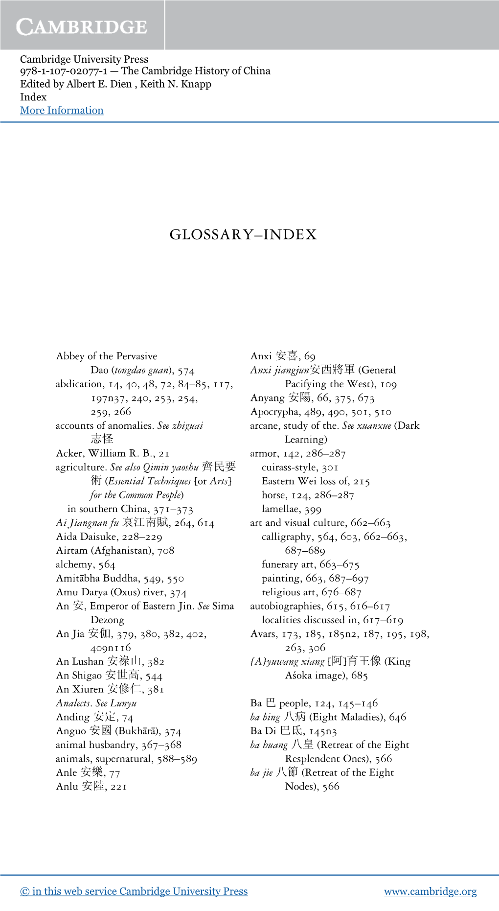 Glossary–Index