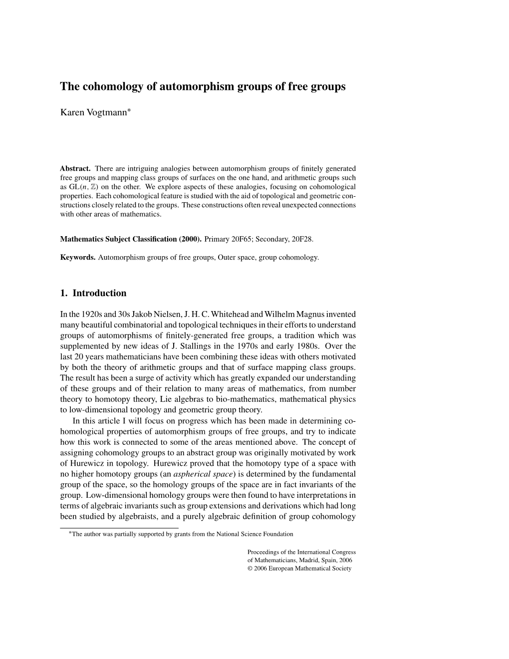 The Cohomology of Automorphism Groups of Free Groups