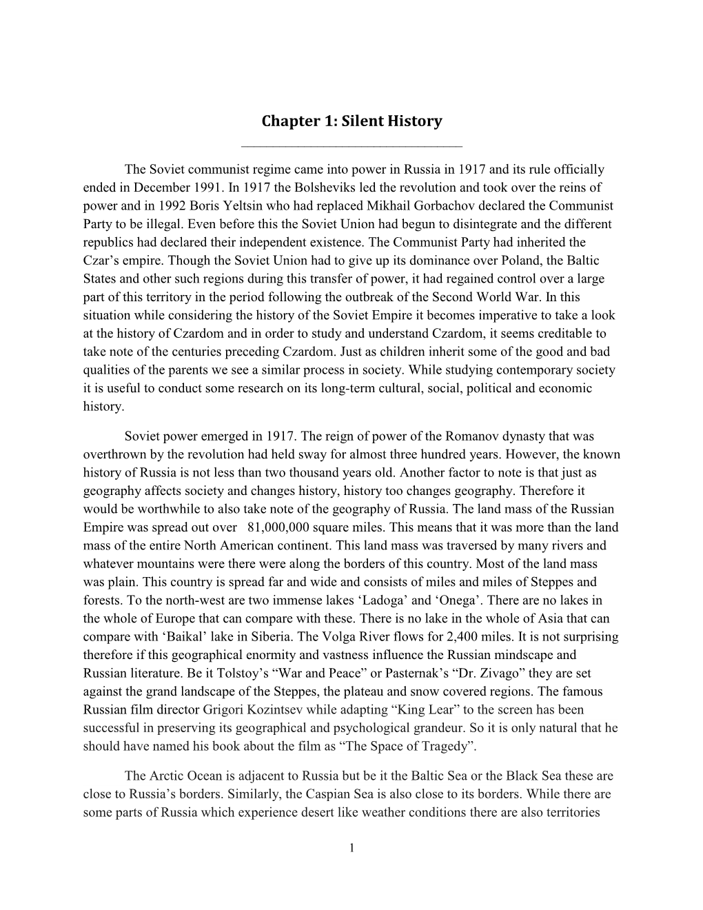 Chapter 1: Silent History ______