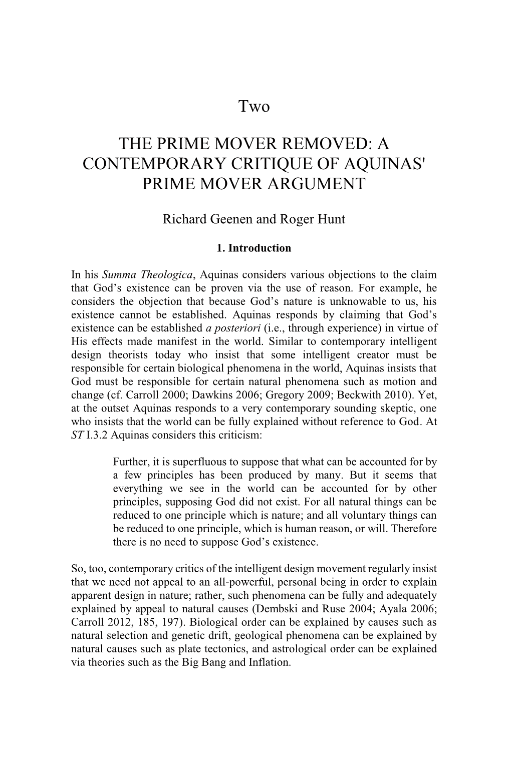 A Contemporary Critique of Aquinas' Prime Mover Argument