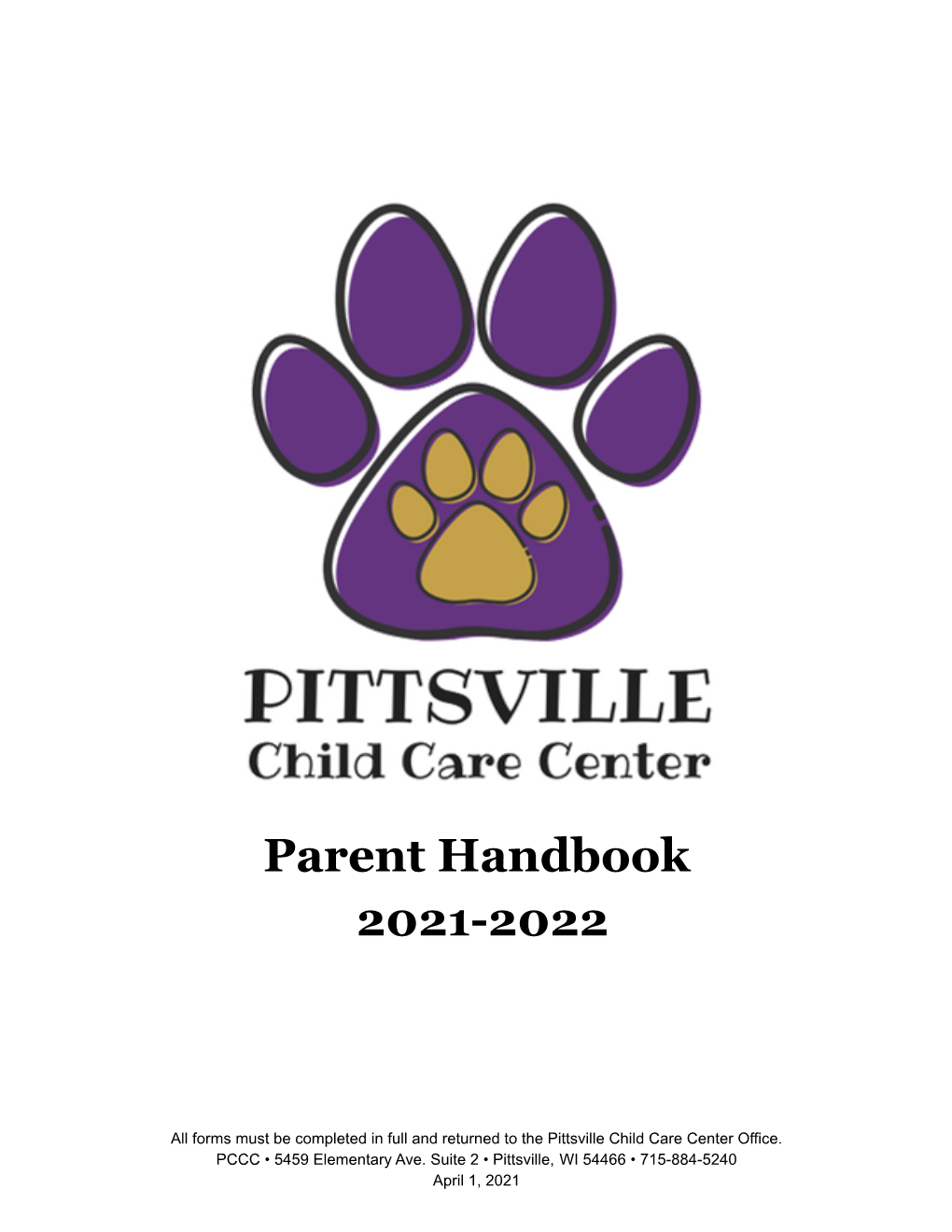 2021/2022 PCCC Parent Handbook