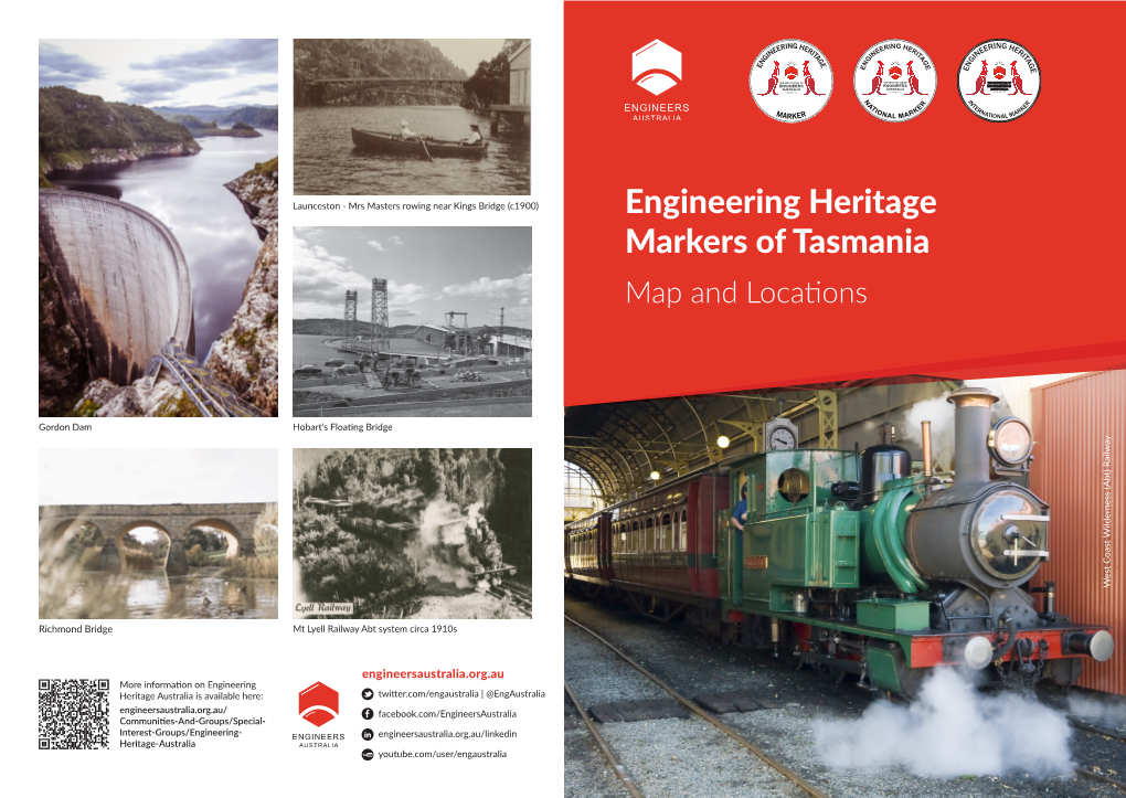 Engineering Heritage Markers of Tasmania Map and Locations