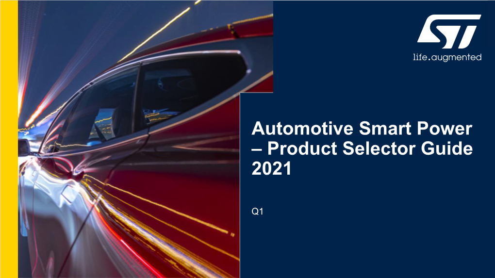 Automotive Smart Power – Product Selector Guide 2021